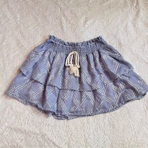 Surf Gypsy tiered metallic ruffle  skirt